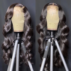 Cambodian raw hair Body wave 13*4 / 13*6 HD lace frontal wig 1B#