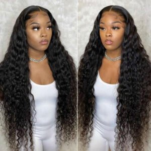 Cambodian raw hair deep wave 13*4 / 13*6 HD lace frontal wig 1B#