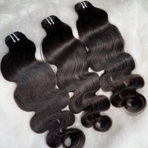 Luxe Virgin Burmese Body wave Thicker Human Hair Bundles 1B#