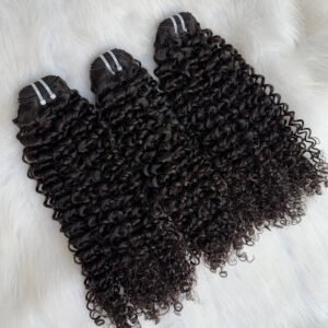 Luxe Virgin Burmese Thicker Human Hair Bundles Curly 1B#