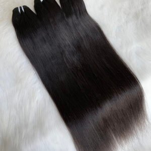 Luxe Virgin Burmese Thicker Human Hair Bundles Yaki straight 1B#